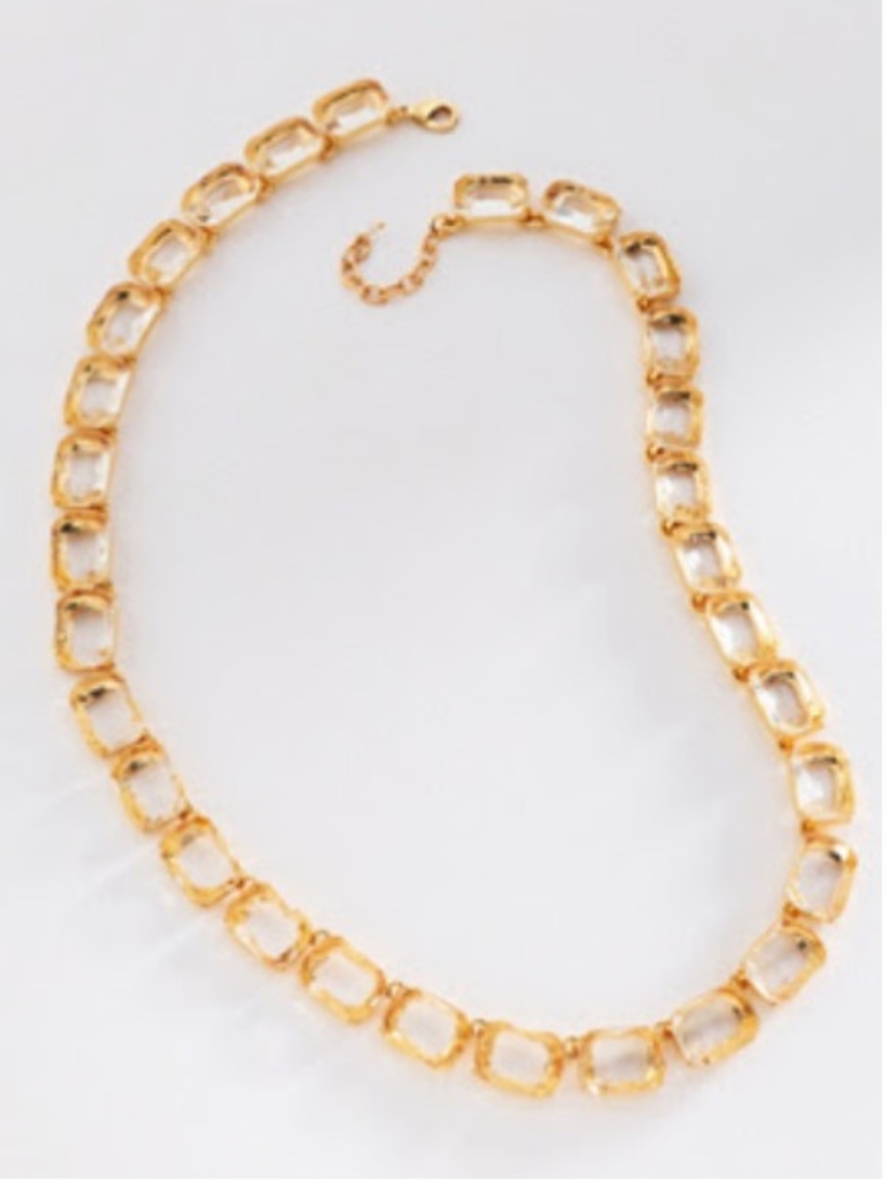 Anthropologie Gold Crystal-Link Necklace NWT
